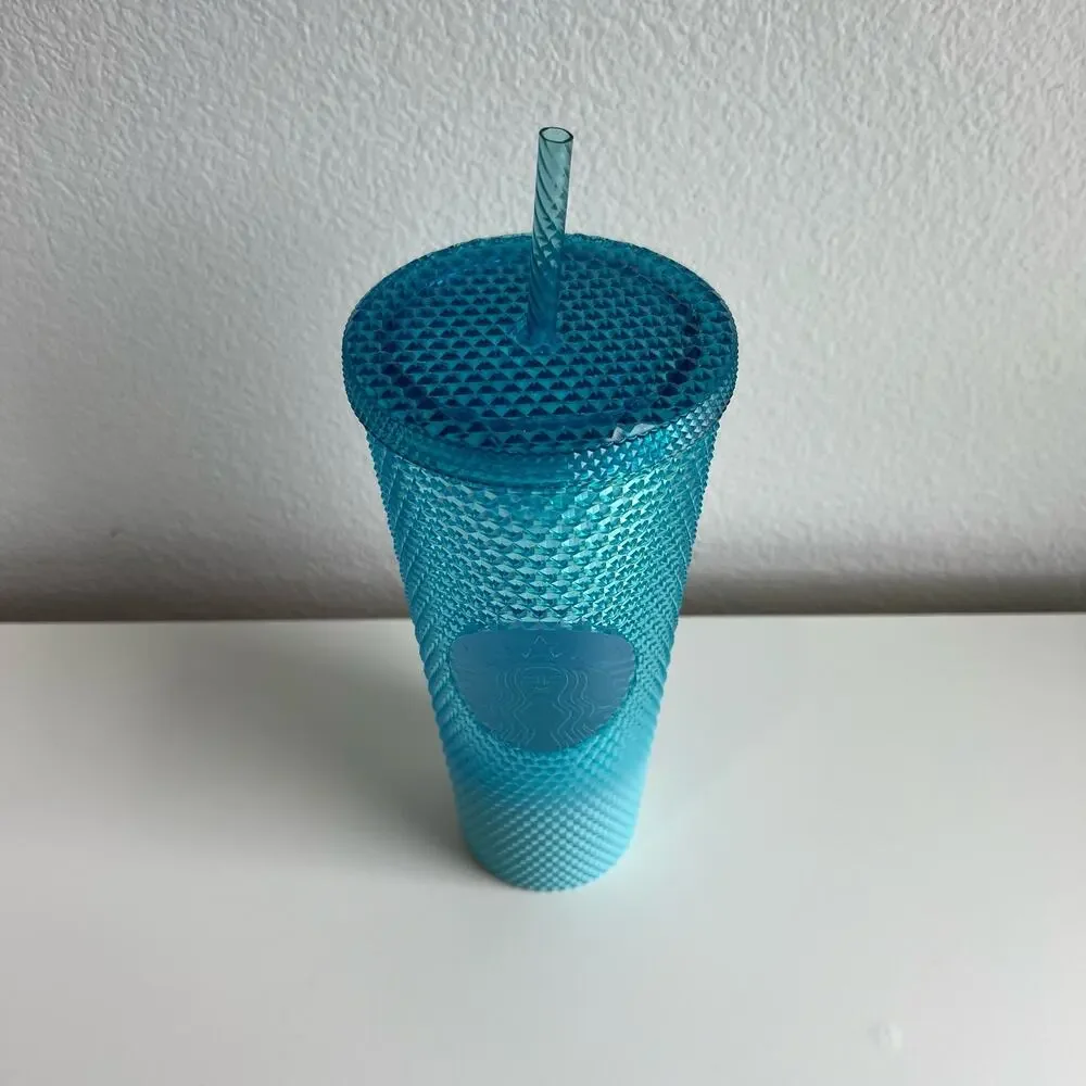 NWT Starbucks Glacier Blue Ombré Gradient Studded Tumbler 24oz